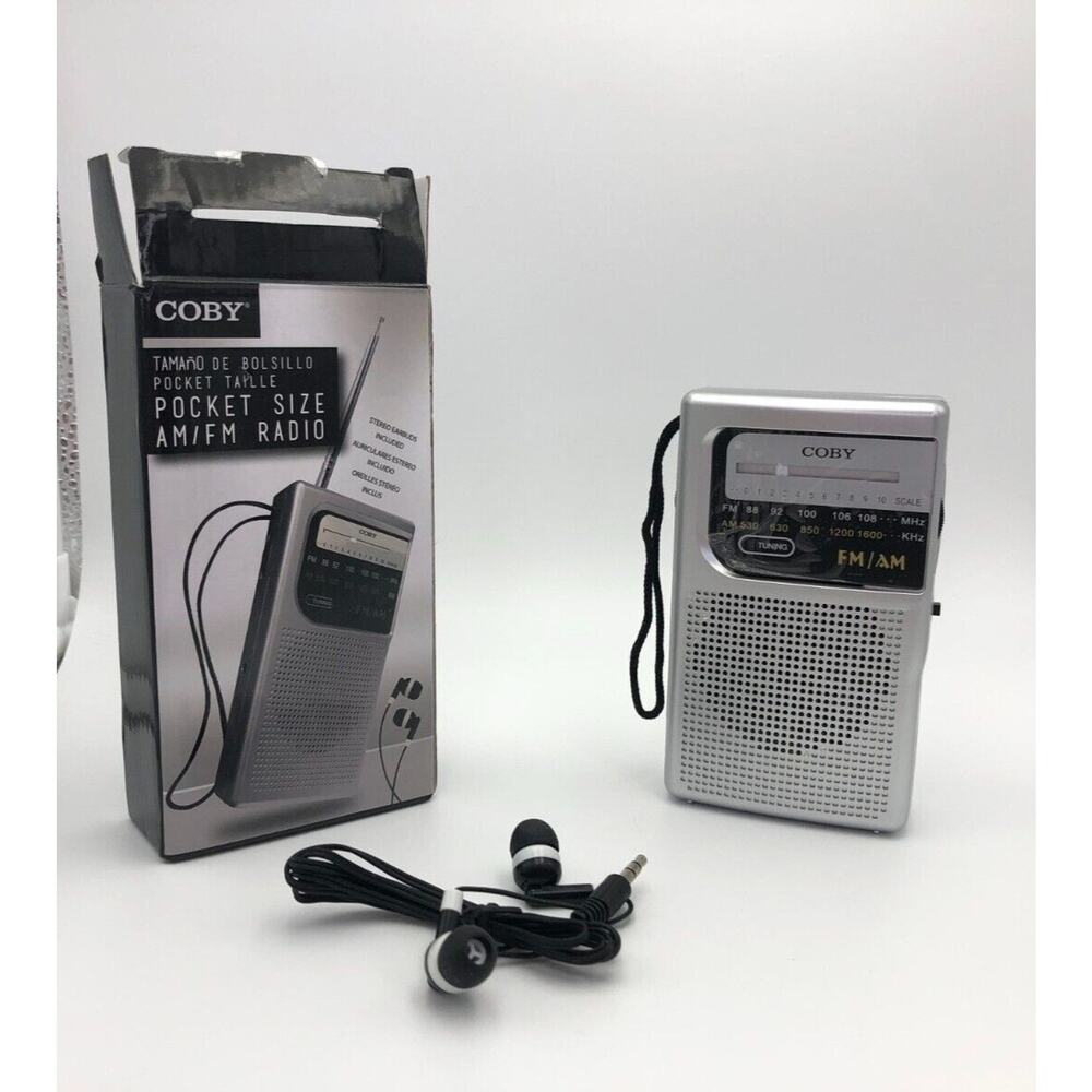 Coby CR-203-SLV Pocket Size AM/FM Radio Silver